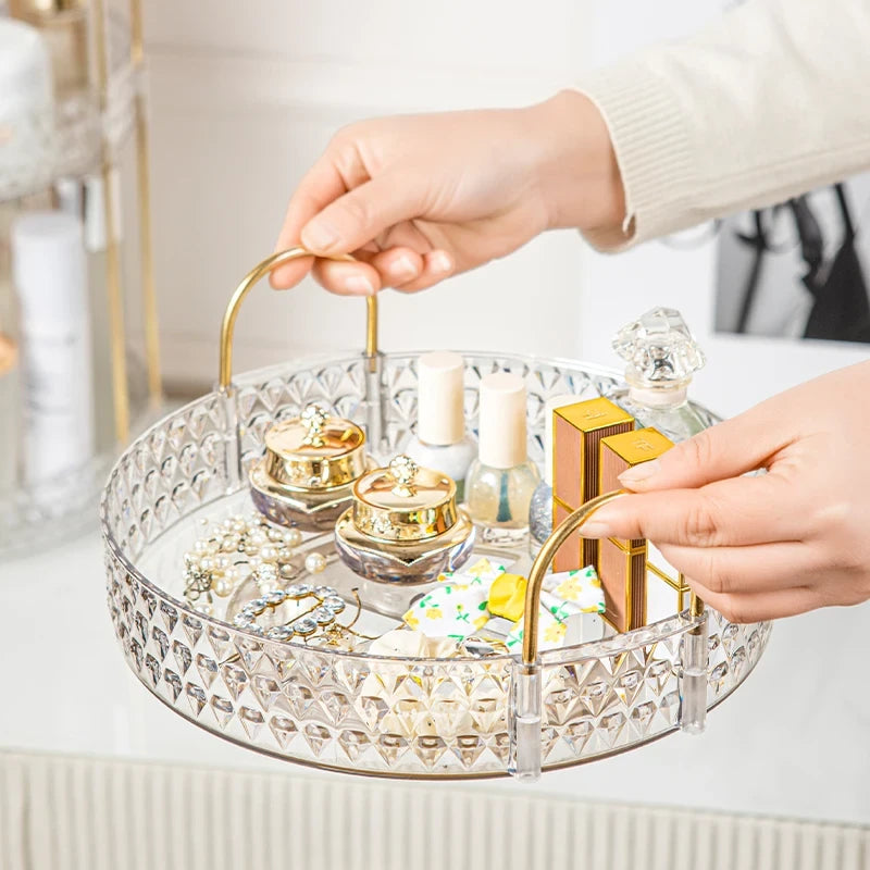 Transparent Rotating Perfume Display Rack