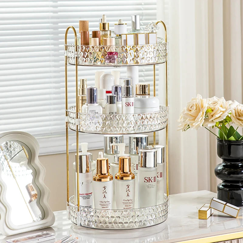 Transparent Rotating Perfume Display Rack