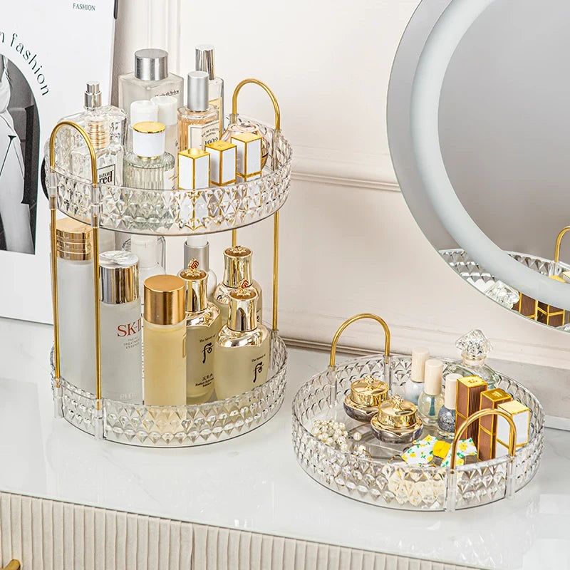 Transparent Rotating Perfume Display Rack