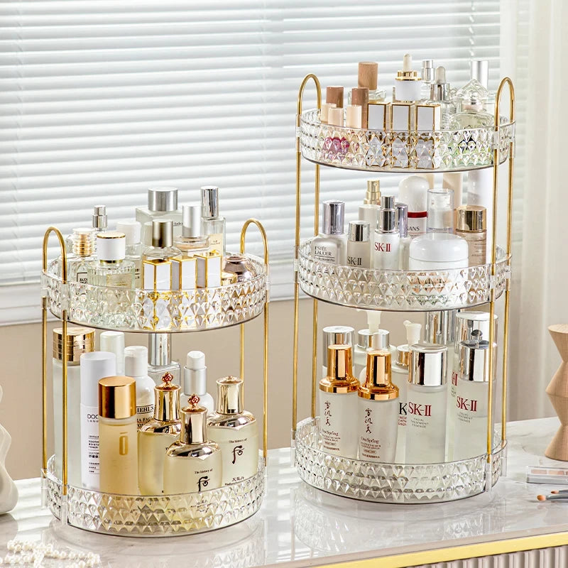 Transparent Rotating Perfume Display Rack