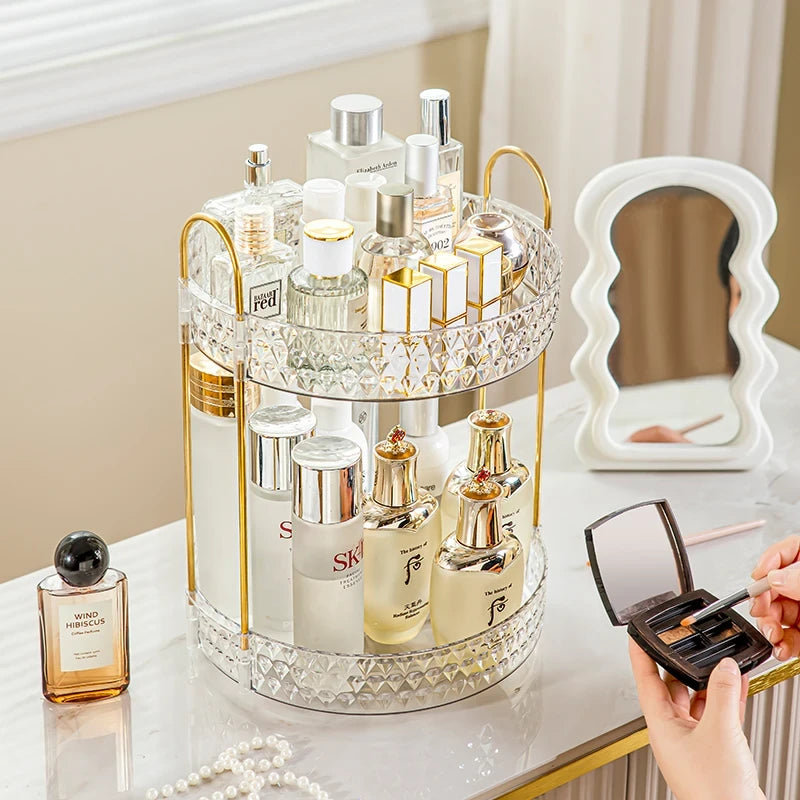 Transparent Rotating Perfume Display Rack