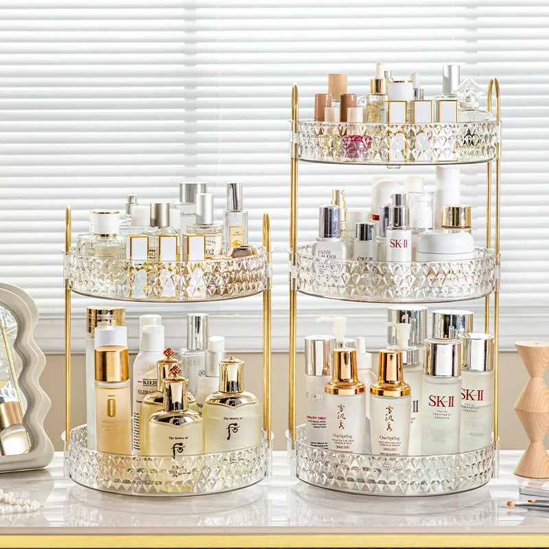 Transparent Rotating Perfume Display Rack