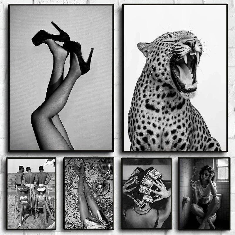 Vintage Leopard Glamour Wall Art