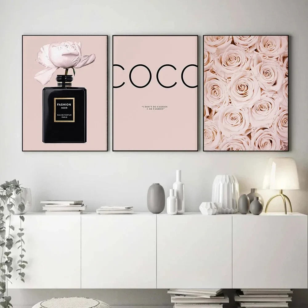 Blush Pink Perfume Wall Art