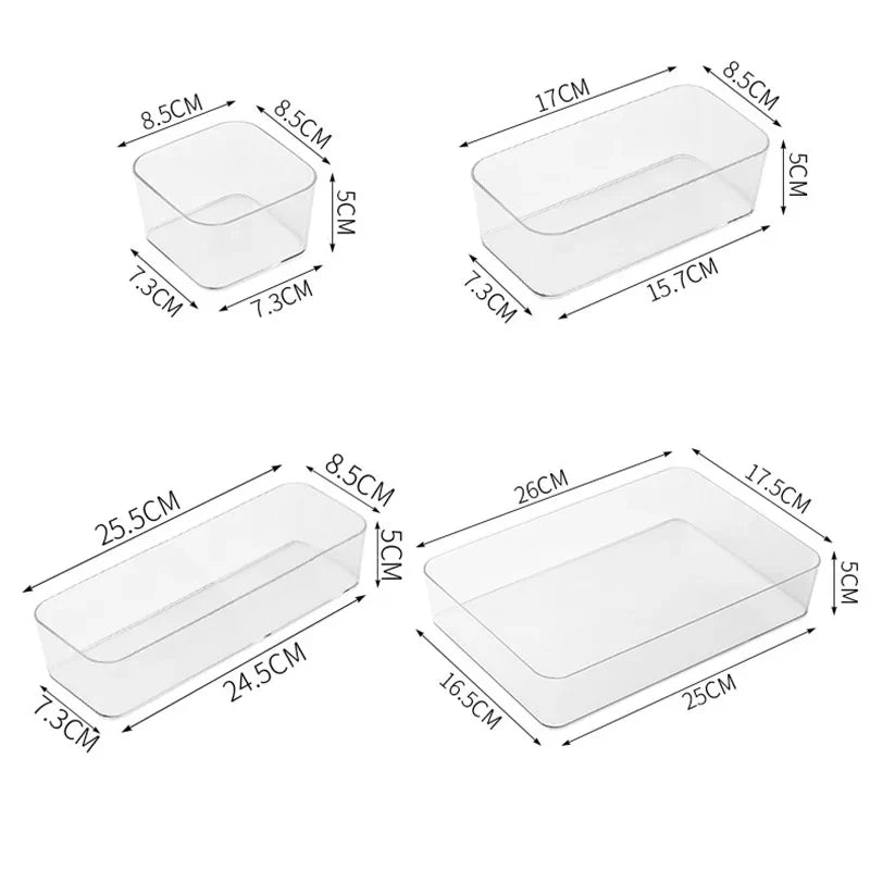 Clear Bathroom Drawer Organizer Set