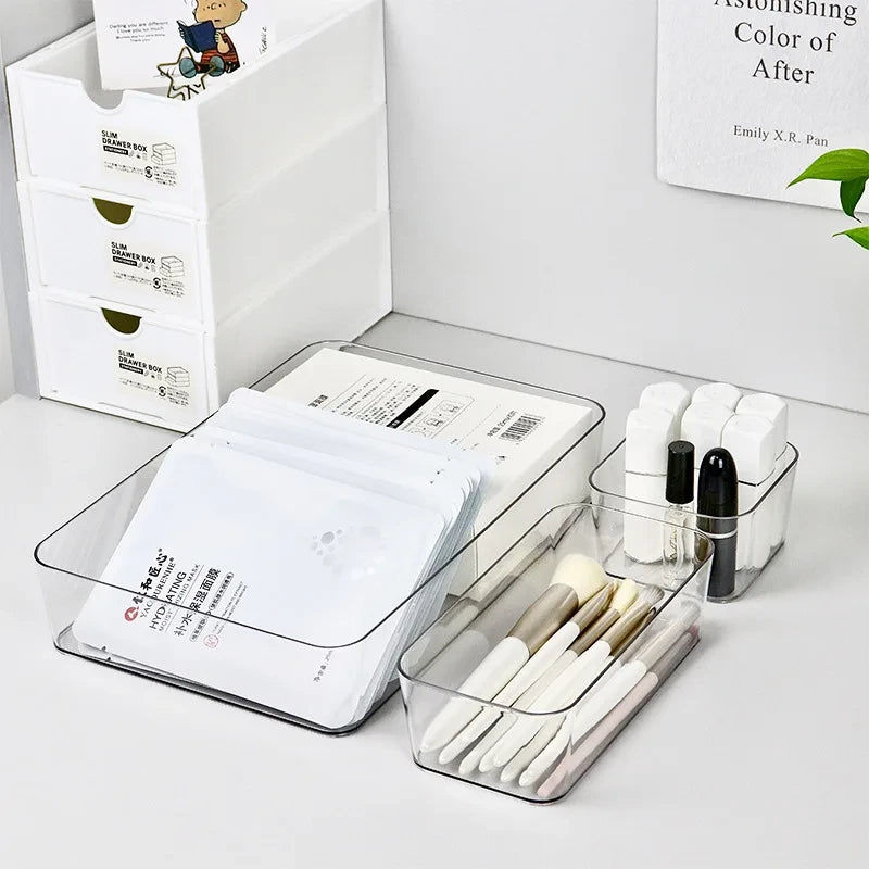 Clear Bathroom Drawer Organizer Set