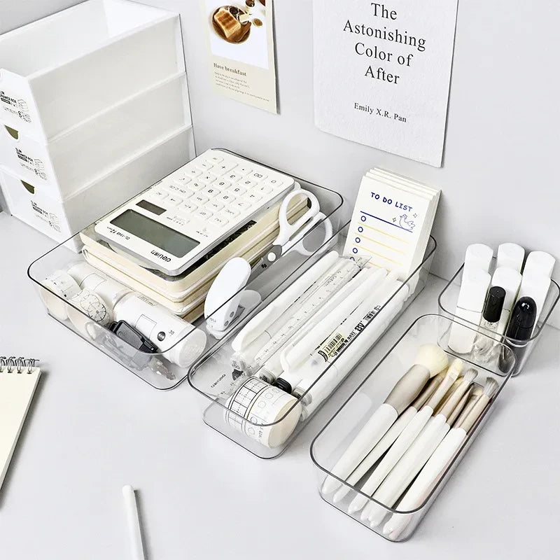 Clear Bathroom Drawer Organizer Set