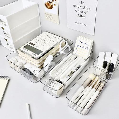 Clear Bathroom Drawer Organizer Set