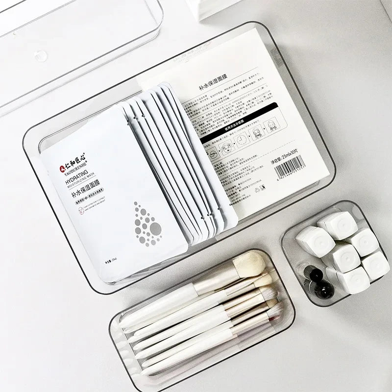 Clear Bathroom Drawer Organizer Set
